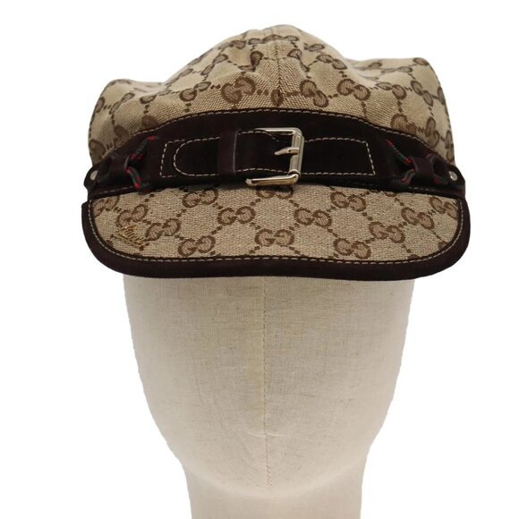 GUCCI GG Canvas Cap XL Beige Auth 101101V - Picture 1 of 14